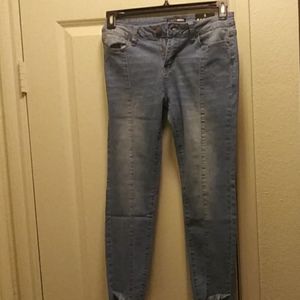 Mid rise light blue jeans